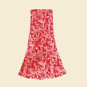 Abercrombie & Fitch Wedding Guest Red/Pink Floral Maxi Dress